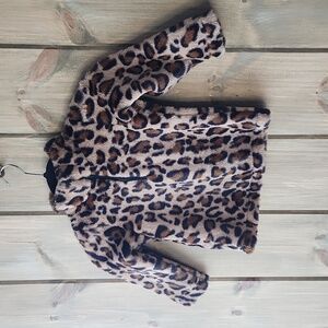 Clover Cottage Faux Fur Leopard Pullover Jacket 2T